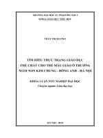 Tìm hiểu thực trạng giáo dục thể chất cho trẻ mẫu giáo ở trường mầm non kim chung   đông anh   hà nội 