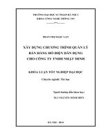 Xây dựng chương trình quản lý bán hàng đồ điện dân dụng cho công ty TNHH nhật minh 
