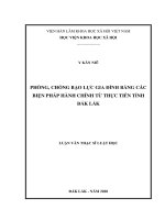 PHÒNG, CHỐNG BẠO LỰC GIA ĐÌNH BẰNG CÁC BIỆN PHÁP HÀNH CHÍNH TỪ THỰC TIỄN TỈNH ĐẮK LẮK