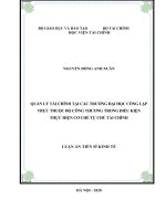 Quản lý tài chính tại các trường đại học công lập trực thuộc bộ công thương trong điều kiện thực hiện cơ chế tự chủ tài chính 