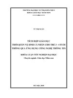 Tích hợp giáo dục thói quen vệ sinh cá nhân cho trẻ 3   4 tuổi thông qua ứng dụng công nghệ thông tin 