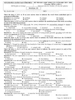 de khao sat chat luong tieng anh 11 lan 2