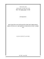 Bảo vệ quyền con người, quyền công dân trong hoạt động tố tụng của viện kiểm sát nhân dân ở nước ta hiện nay