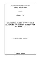 QUẢN LÝ NHÀ NƯỚC ĐỐI VỚI TỔ CHỨC HÀNH NGHỀ CÔNG CHỨNG TỪ THỰC TIỄN TỈNH ĐẮK LẮK
