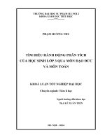 Tìm hiểu hành động phân tích của học sinh lớp 3 qua môn đạo đức và môn toán 
