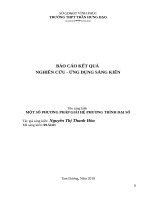 SKKN THPT: Một số phương pháp giải hệ phương trình đại số