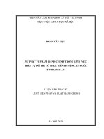 Xử phạt vi phạm hành chính trong lĩnh vực trật tự đô thị từ thực tiễn huyện cần đước, tỉnh long an 