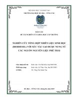 Nghiên cứu tổng hợp nhiên liệu sinh học (biodiesel) với xúc tác CaO được nung từ các nguồn nguyên liệu phế thải
