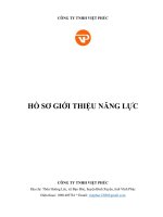 HỒ SƠ GIỚI THIỆU NĂNG LỰC CÔNG TY TNHH VIỆT PHÚC