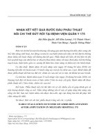 Nhận xét kết quả bước đầu phẫu thuật nối chi thể đứt rời tại Bệnh viện Quân y 175