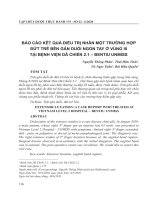 Báo cáo kết quả điều trị nhân một trường hợp đứt trẽ bên gân duỗi ngón tay ở vùng III tại Bệnh viện Dã chiến 2.1 – Bentiu unmiss