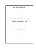 Chuyển nhượng hợp đồng mua bán nhà ở hình thành trong tương lai theo pháp luật Việt Nam từ thực tiễn thành phố Hồ Chí Minh