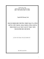 Trách nhiệm bồi thường thiệt hại của công chứng viên trong hoạt động công chứng theo pháp luật Việt Nam từ thực tiễn thành phố Hồ Chí Minh