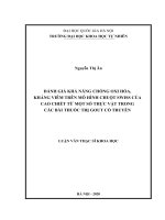 Đánh giá khả năng chống oxi hóa, kháng viêm trên mô hình chuột swiss của cao chiết từ một số thực vật trong các bài thuốc trị gout cổ truyền 
