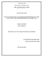 Đăng ký kinh doanh của hộ kinh doanh theo pháp luật Việt Nam từ thực tiễn Thành phố Biên Hòa, tỉnh Đồng Nai