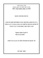 Chuyển đổi mô hình tăng trưởng kinh tế của thái lan và malaysia sau khủng hoảng kinh tế toàn cầu và bài học cho việt nam  tt 