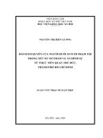 Bảo đảm quyền của người dưới 18 tuổi phạm tội trong xét xử sơ thẩm vụ án hình sự từ thực tiễn quận thủ đức, thành phố hồ chí minh 