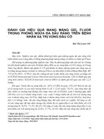 Đánh giá hiệu quả mang máng gel Fluor trong phòng ngừa đa sâu răng trên bệnh nhân xạ trị vùng đầu cổ