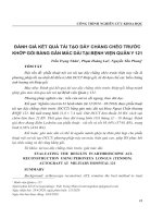 Đánh giá kết quả tái tạo dây chằng chéo trước khớp gối bằng gân mác dài tại Bệnh viện Quân y 121