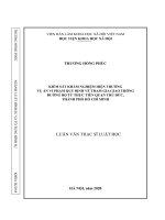 Kiểm sát khám nghiệm hiện trường vụ án vi phạm quy định về tham gia giao thông đường bộ, từ thực tiễn quận thủ đức, thành phố hồ chí minh 