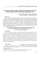 Ứng dụng năng lượng laser tán sỏi niệu quản qua nội soi ngược dòng tại Bệnh viện Quân y 175