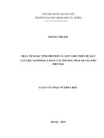 Phân tích đặc tính protein và axit amin trên bề mặt vật liệu nanosilica bằng các phương pháp quang phổ hiện đại 