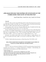 Liên quan giữa đái tháo đường với chỉ số khối cơ thể ở bệnh nhân tăng huyết áp nguyên phát