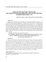 Đánh giá kết quả điều trị gãy kín đầu ngoài xương đòn bằng kết hợp xương nẹp móc tại Bệnh viện Quân y 175