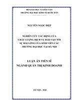 Nghiên cứu tác động của chất lượng dịch vụ đào tạo tới sự hài lòng của sinh viên các trường đại học tại hà nội 