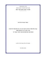 Chuyển nhượng dự án xây dựng nhà ở thương mại theo pháp luật Việt Nam từ thực tiễn Thành phố Hồ Chí Minh
