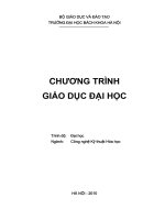 CHƯƠNG TRÌNH GIÁO DỤC ĐẠI HỌC Trình độ: Đại học Ngành: Công nghệ Kỹ thuật Hóa học