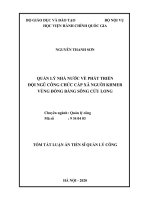 Quản lý nhà nước về phát triển đội ngũ công chức cấp xã người Khmer vùng Đồng bằng sông Cửu Long (tt)