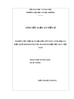 Tóm tắt luận án Tiến sĩ Quản trị kinh doanh: Nghiên cứu mối quan hệ giữa kỹ năng lãnh đạo và hiệu quả kinh doanh của doanh nghiệp dệt may Việt Nam