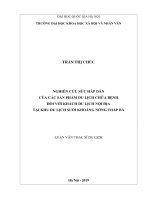 Nghiên cứu sức hấp dẫn của các sản phẩm du lịch chữa bệnh đối với khách du lịch nội địa tại khu du lịch suối khoáng nóng tháp bà 