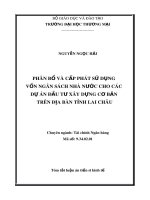 Tóm tắt luận án Tiến sĩ Kinh tế: Phân bổ và cấp phát sử dụng vốn ngân sách nhà nước cho các dự án đầu tư xây dựng cơ bản trên địa bàn tỉnh Lai Châu