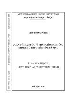 Quản lý nhà nước về phật giáo nam tông khmer từ thực tiễn tỉnh cà mau