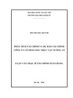 Luận văn thạc sĩ Tài chính Ngân hàng: Phân tích tài chính và dự báo tài chính Công ty Cổ phần dầu thực vật Tường An