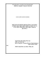 SKKN một số giải pháp nhằm nâng cao chất lượng dạy học phân môn luyện từ và câu trong môn tiếng việt lớp 4 tại trường tiểu học thạch quảng 2 