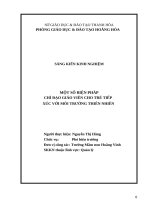 SKKN một số biện pháp chỉ đạo giáo viên cho trẻ tiếp xúc với môi trường thiên nhiên 