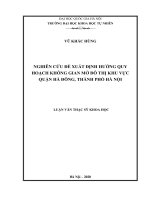 Nghiên cứu đề xuất định hướng quy hoạch không gian mở đô thị khu vực quận hà đông, thành phố hà nội 