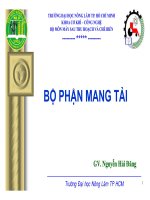 BỘ MÔN MÁY SAU THU HOẠCH VÀ CHẾ BIẾN - BỘ PHẬN MANG TẢI GV Nguyễn Hải Đăng