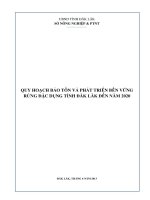QUY HOẠCH BẢO TỒN VÀ PHÁT TRIỂN BỀN VỮ NG RỪNG ĐẶC DỤNG TỈNH ĐĂK LĂK ĐẾN NĂM 2020 ĐĂK LĂK