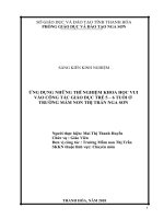SKKN ứng dụng những thí nghiệm khoa học vui vào công tác giáo dục trẻ 5  6 tuổi ở trường mầm nonthị trấn nga sơn 