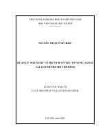 Quản lý nhà nước về hộ tịch có yếu tố nước ngoài tại thành phố hồ chí minh