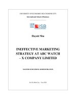 Ineffective marketing strategy at ABC WATCH – x company limited 