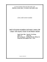 SKKN một số kinh nghiêm giúp học sinh lớp 5 học tốt dạng toán tỷ số phần trăm 