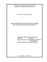 SKKN một số biện pháp nhằm nâng cao hiệu quả tiết dạy kể chuyện ở lớp 2 