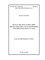 Quản lý nhà nước về phát triển đội ngũ công chức cấp xã người Khmer vùng Đồng bằng sông Cửu Long