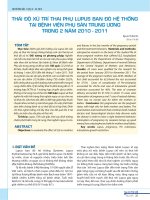 Thái độ xử trí thai phụ lupus ban đỏ hệ thống tại Bệnh viện Phụ sản Trung ương trong 2 năm 2010-2011