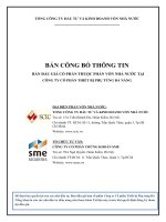 BẢN CÔNG BỐ THÔNG TIN BÁN ĐẤU GIÁ CỔ PHẦN THUỘC PHẦN VỐN NHÀ NƯỚC TẠI CÔNG TY CỔ PHẦN THIẾT BỊ PHỤ TÙNG ĐÀ NẴNG